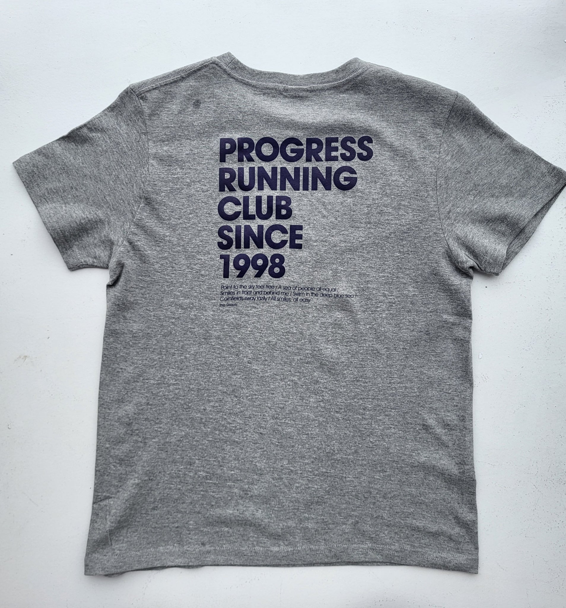 Progress Running Club Club Classic T-Shirt in Heather Grey and Navy