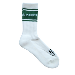 Progress Running Club Club Classic Socks in White and Green