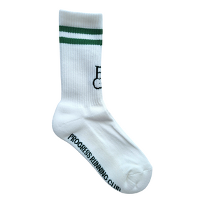 Progress Running Club PRC Socks in White and Green