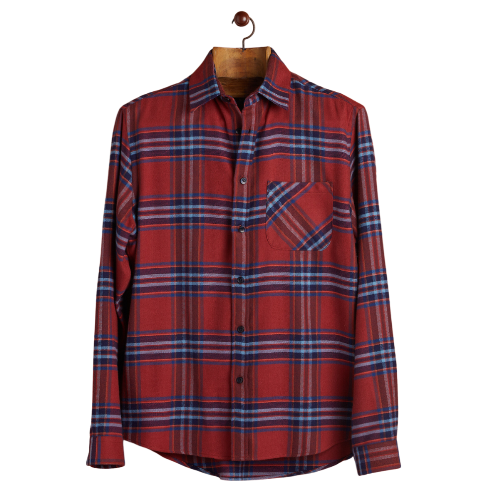 Portuguese Flannel Pau Shirt in Red