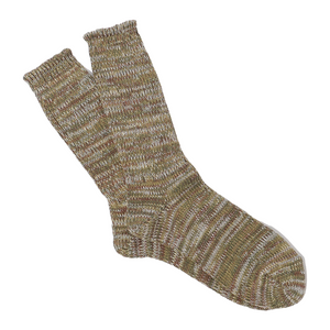 Anonymous Ism 5 Colour Mix Crew Sock in Olive