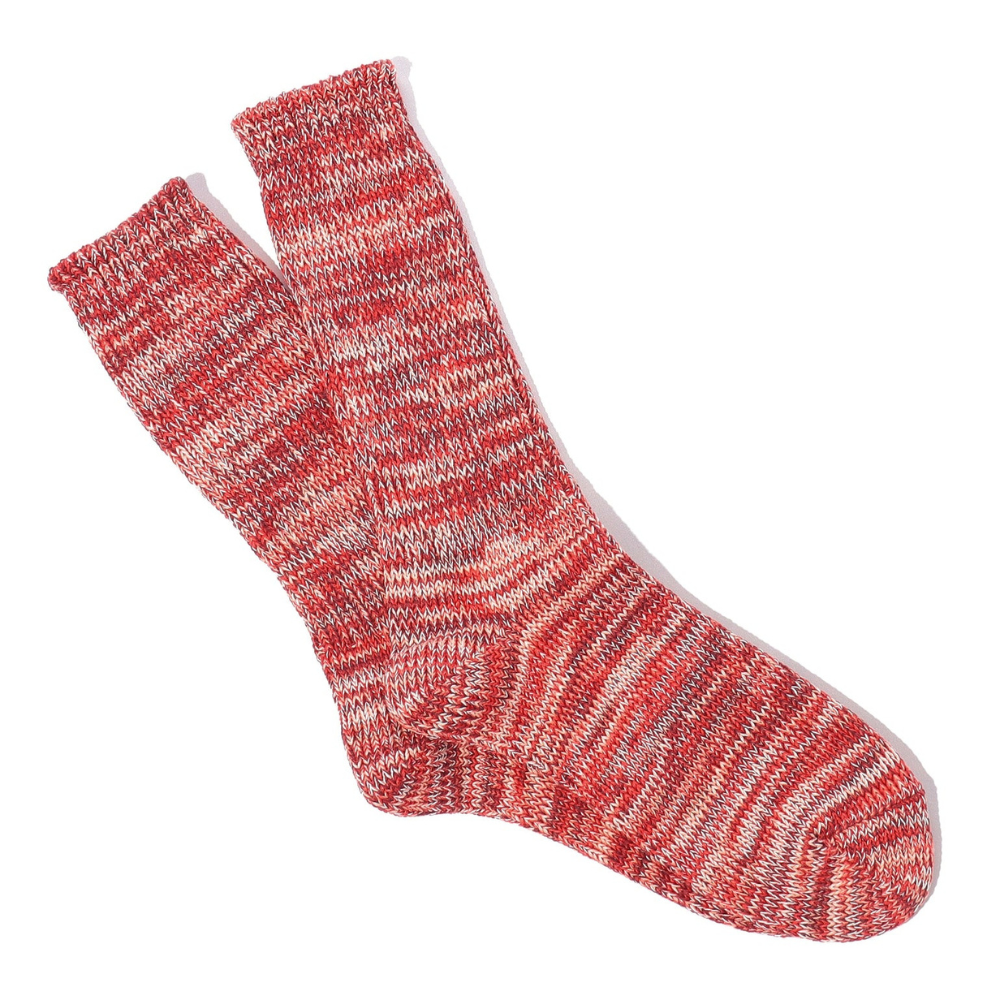 Anonymous Ism 5 Colour Mix Crew Sock in Red