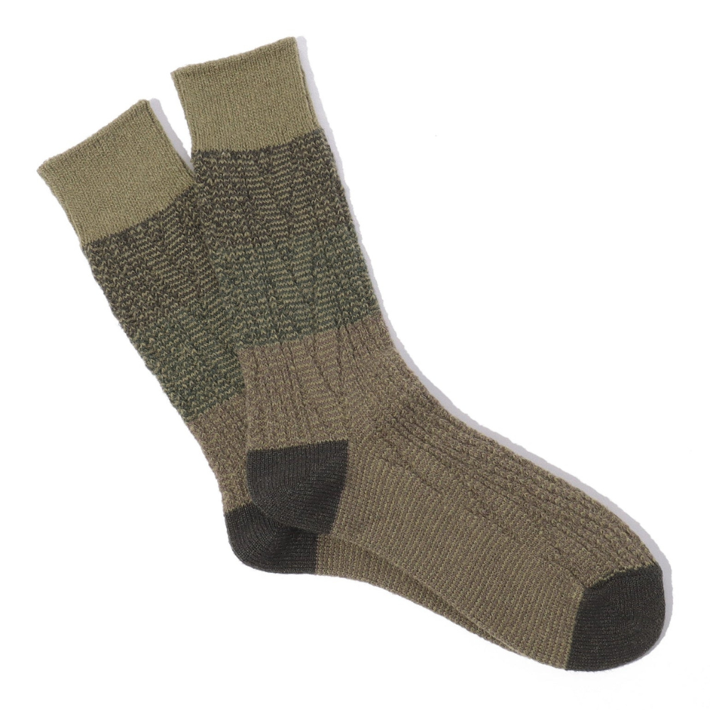 Anonymous Ism Graduation Cable Crew Socks in Olive
