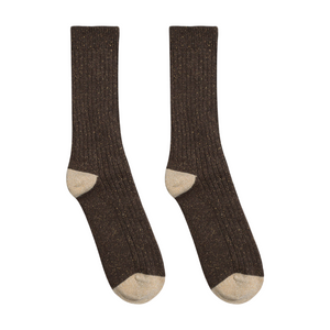 Far Afield Neppy Socks in Slate Brown