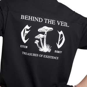 Eat Dust Oversized Treasure Mushrooms T-Shirt in Black