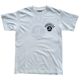 Progress Running Club Since '98 T-Shirt in White and Navy