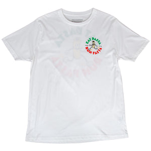 Progress Running Club Eat Pasta Classic Short Sleeve T-Shirt in White