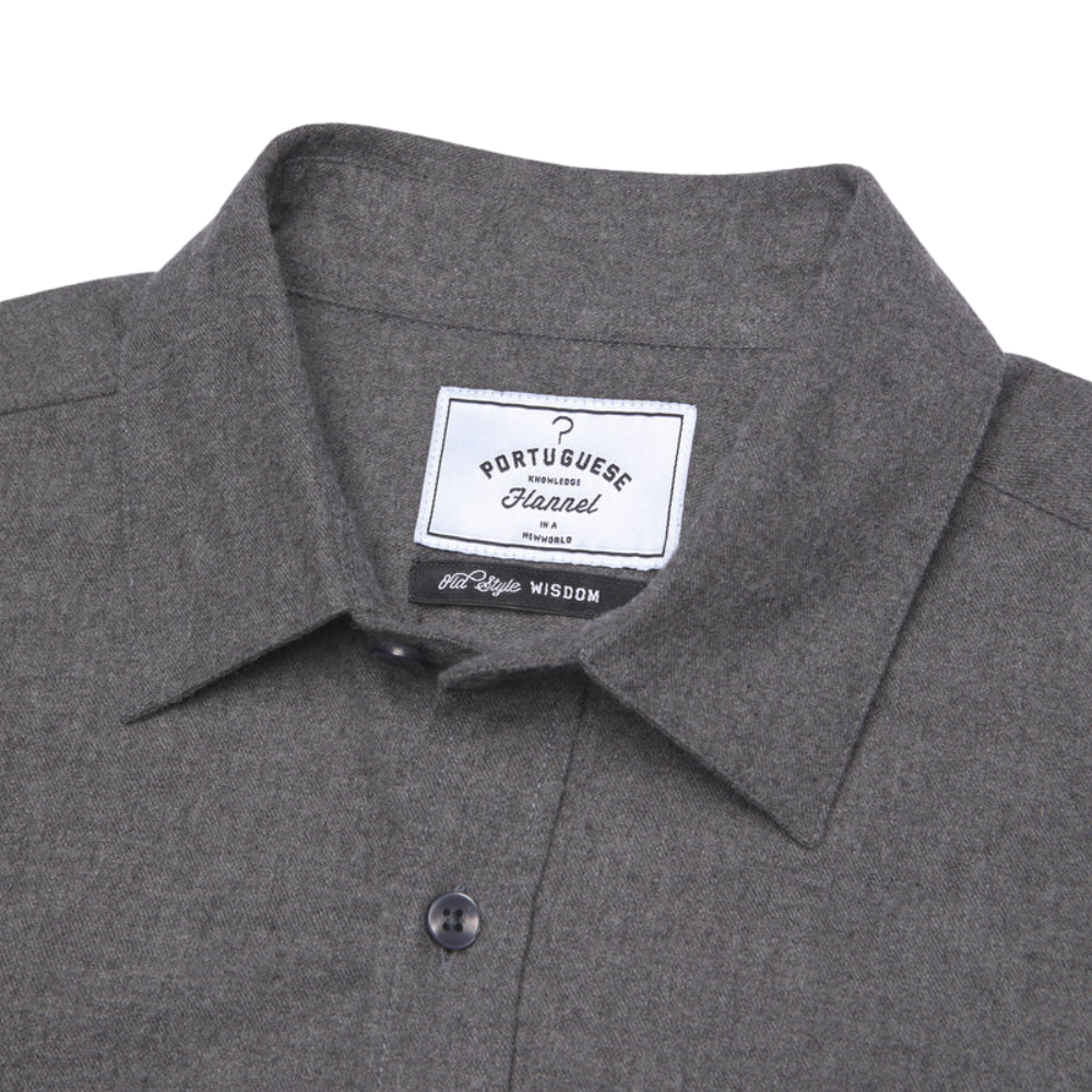 Portuguese Flannel Plain P Shirt in Grey
