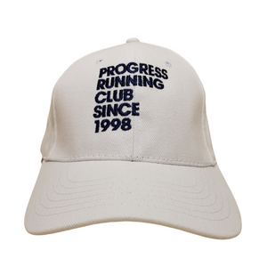 Progress Running Club PRC Club Classic Cap in White and Navy