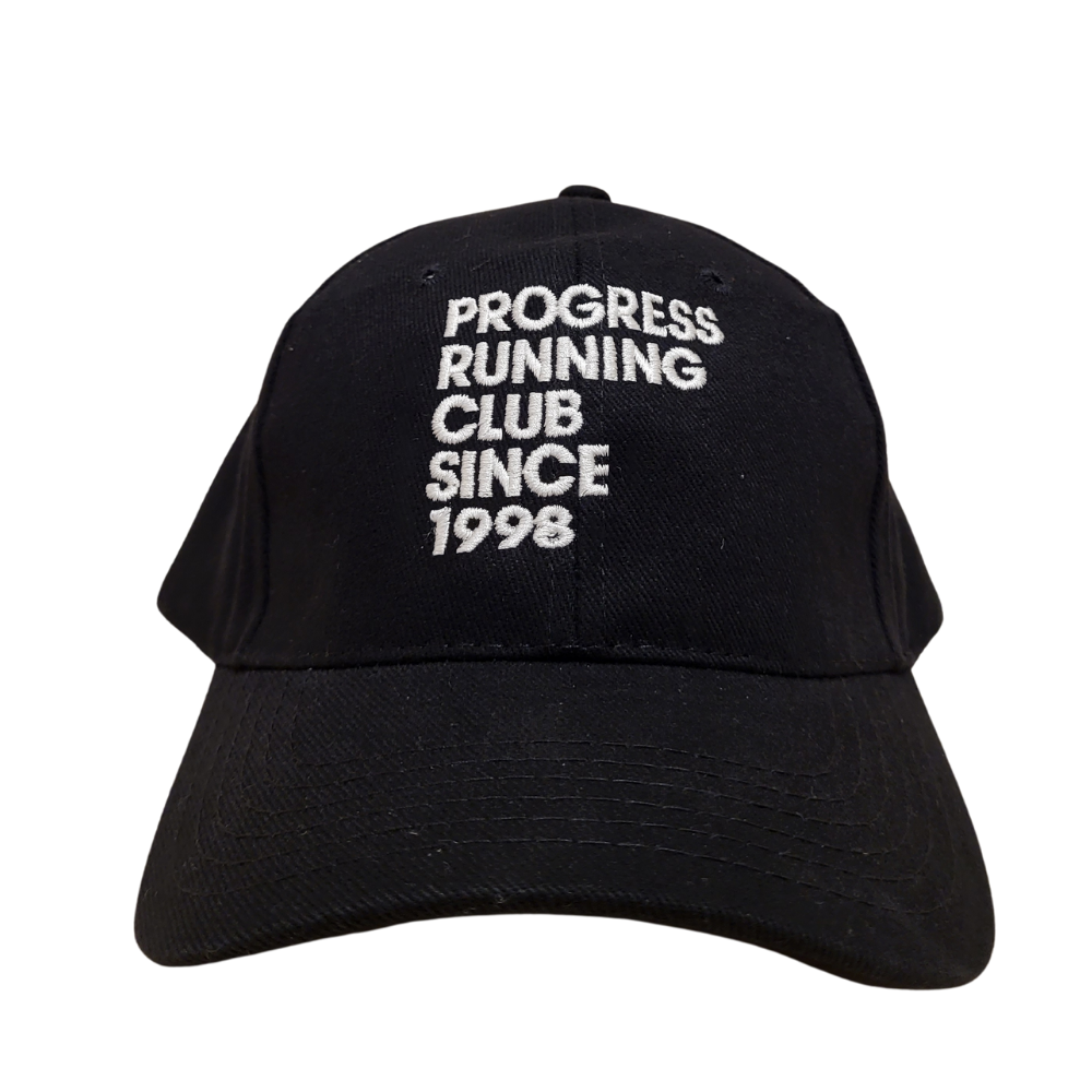 Progress Running Club PRC Club Classic Cap in Black and White