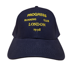 Progress Running Club PRC London Cap in Navy and Yellow