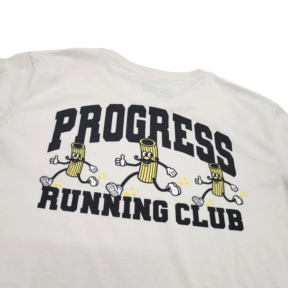 Progress Running Club Team Pasta Short Sleeve Tee in Chalk