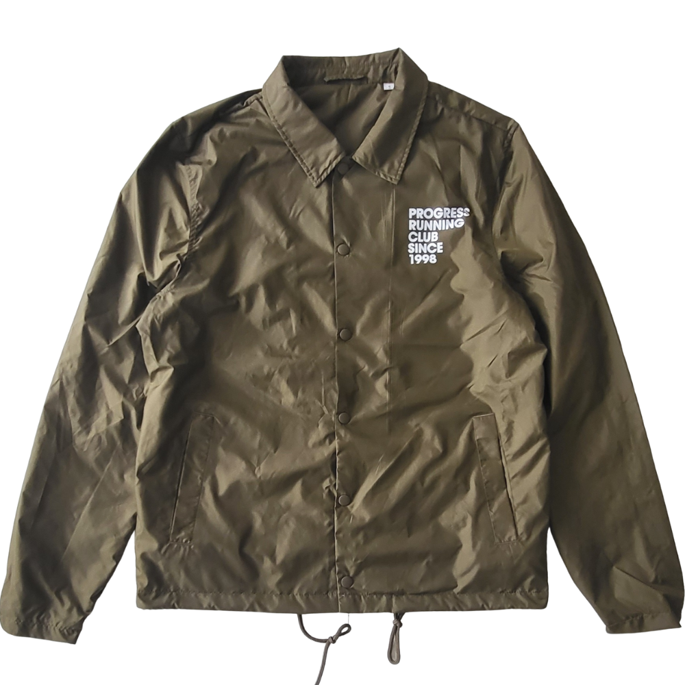 Progress Running Club Classic Team Recycled Coach Jacket in Olive