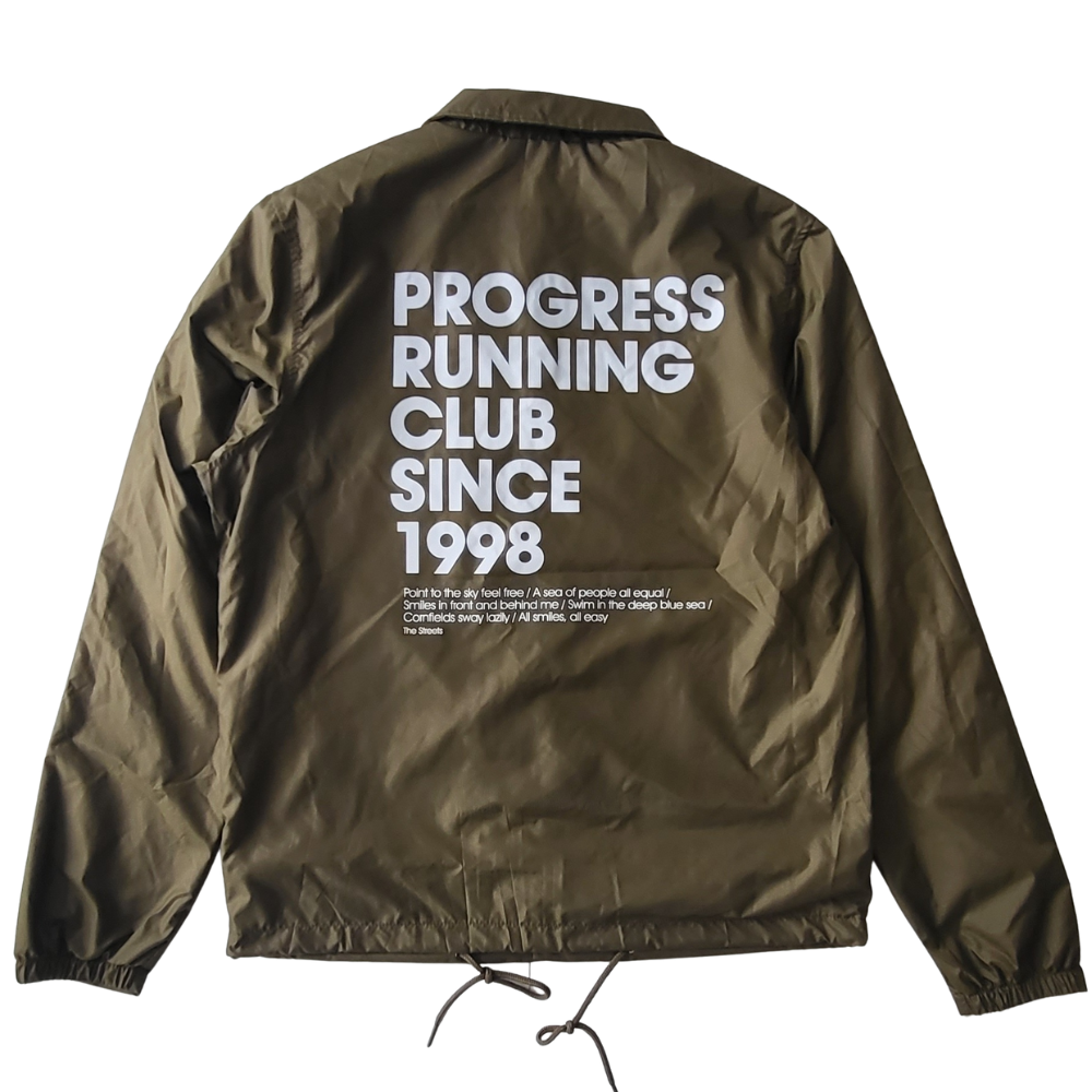 Progress Running Club Classic Team Recycled Coach Jacket in Olive