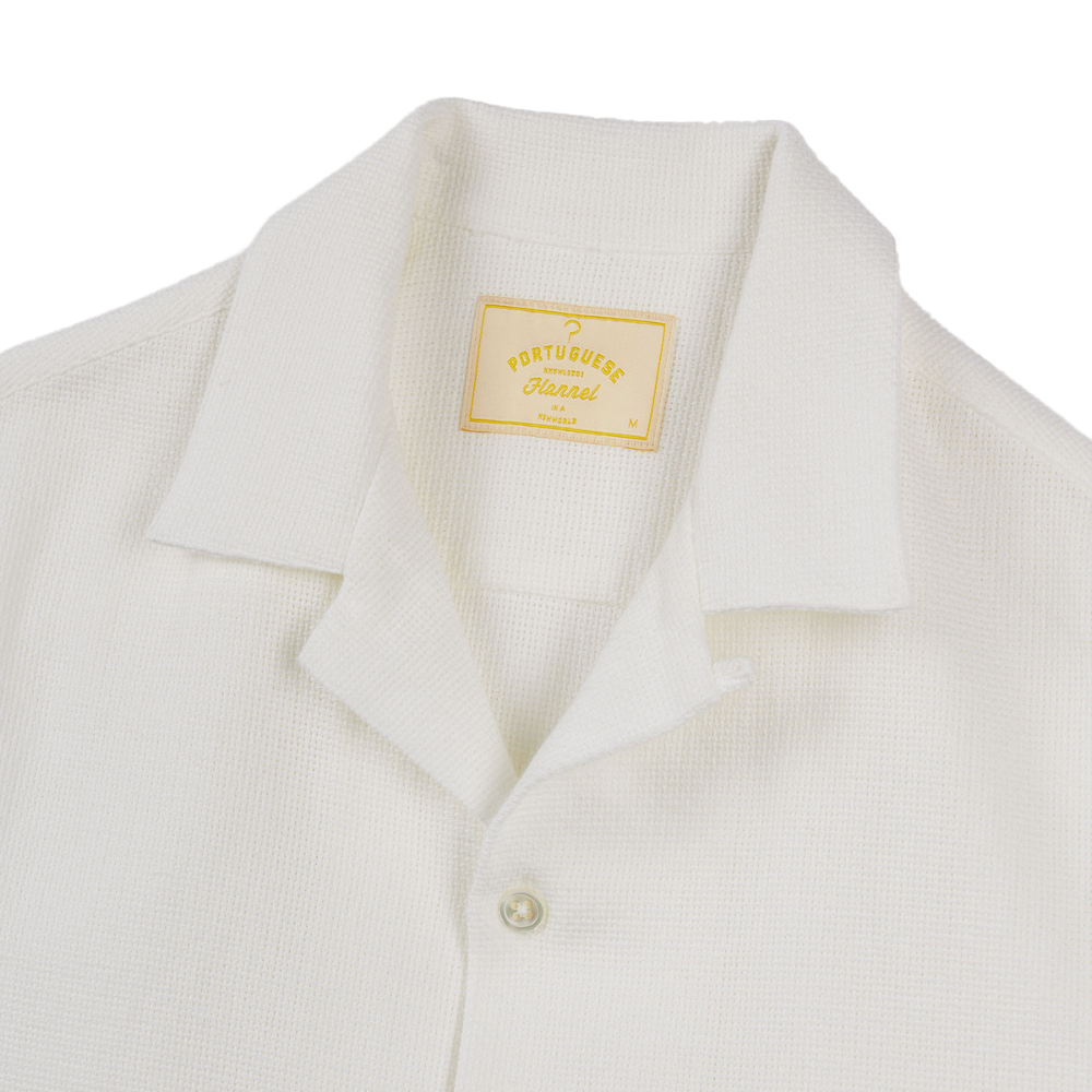 Portuguese Flannel Pique Shirt in White