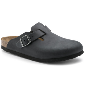 Birkenstock Boston Sandal in Black Oiled Leather