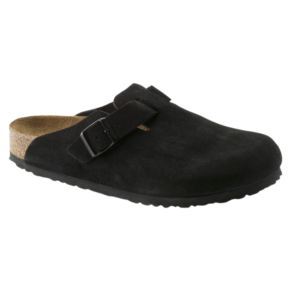 Birkenstock Boston Sandal in Black Suede