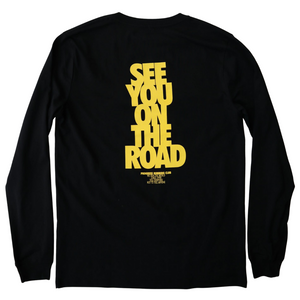 Progress Running Club On The Road Long Sleeve T-shirt in Black and Neon Yellow