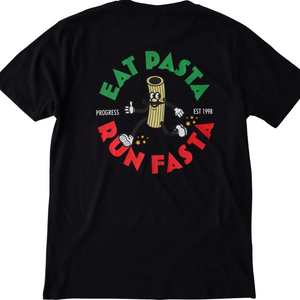 Progress Running Club Eat Pasta Classic Short Sleeve T-Shirt in Black